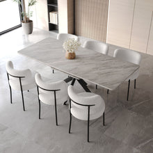 Load image into Gallery viewer, Extendable Dining Table Set With Curved Backrest Upholstered Chairs
