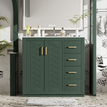 Load image into Gallery viewer, Bathroom Vanity With Sink Combo, Storage Cabinet, Freestanding Set With 3 Drawers &amp; Soft Closing Doors
