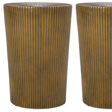 Load image into Gallery viewer, Iron Round Pedestal End Tables (727055) (Set of 2) - Gold
