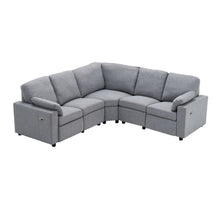 Load image into Gallery viewer, Power Recliner Sectional Sofa Home Theater Reclining Sofa With Two USB Ports, Two Storage Drawers For Living Room
