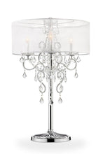 Load image into Gallery viewer, Glam Faux Crystal Accent Table Lamp With See Thru Shade - Silver
