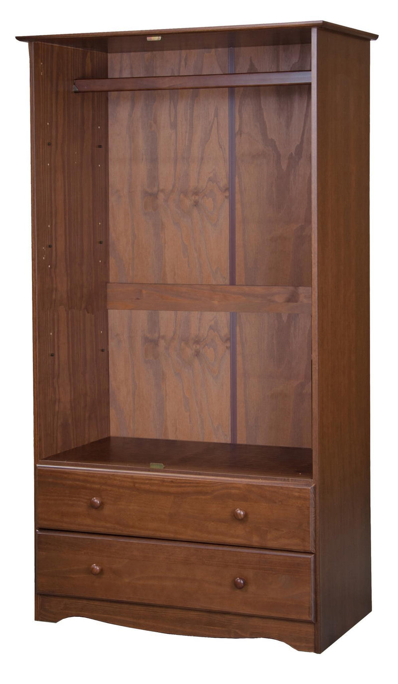 Solid Wood Two Door Two Drawer Combo Dresser - Coffee
