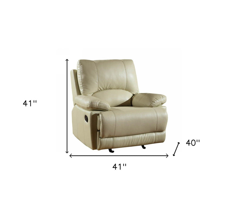 Microsuede Manual Gliding Recliner - Beige