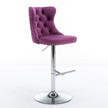 Load image into Gallery viewer, Swivel Barstools Adjusatble Seat Height From 25-33", Modern Upholstered Base Bar Stools With Backs Comfortable Tufted For Home Pub And Kitchen Island (Set of 2)
