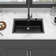 Load image into Gallery viewer, Kitchen Sink Granite Composite Drop In Sink With Durable Material - Black
