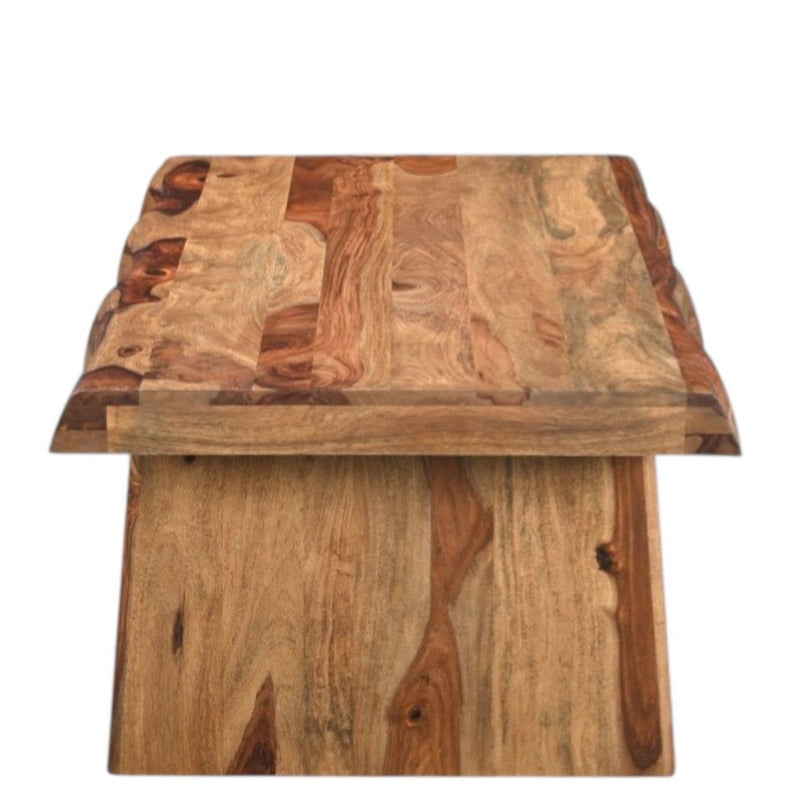51" Solid Wood Live Edge Coffee Table - Brown