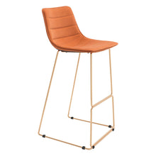 Load image into Gallery viewer, Velvet And Steel Bar Height Bar Chairs (Set of 2) - Orange And Gold
