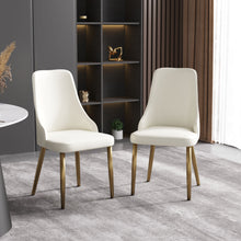 Load image into Gallery viewer, Modern Sponge-Filled Dining Chair, Solid Wood Metal Legs, Suitable For Restaurants, Living Rooms And Rooms (Set of 2) - White
