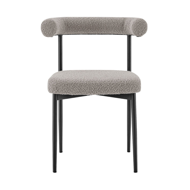 Polyester Open Back Dining Side Chairs (Set of 2) - Gray