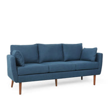 Load image into Gallery viewer, Diaphanous - Upholstered 3 Seater Sofa With 2 Accent Pillows And Wood Legs
