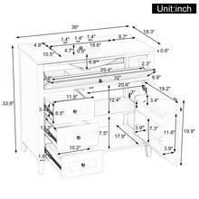 Load image into Gallery viewer, Bathroom Vanity With Sink, 3 Drawers &amp; Cabinet With Adjustable Shelves
