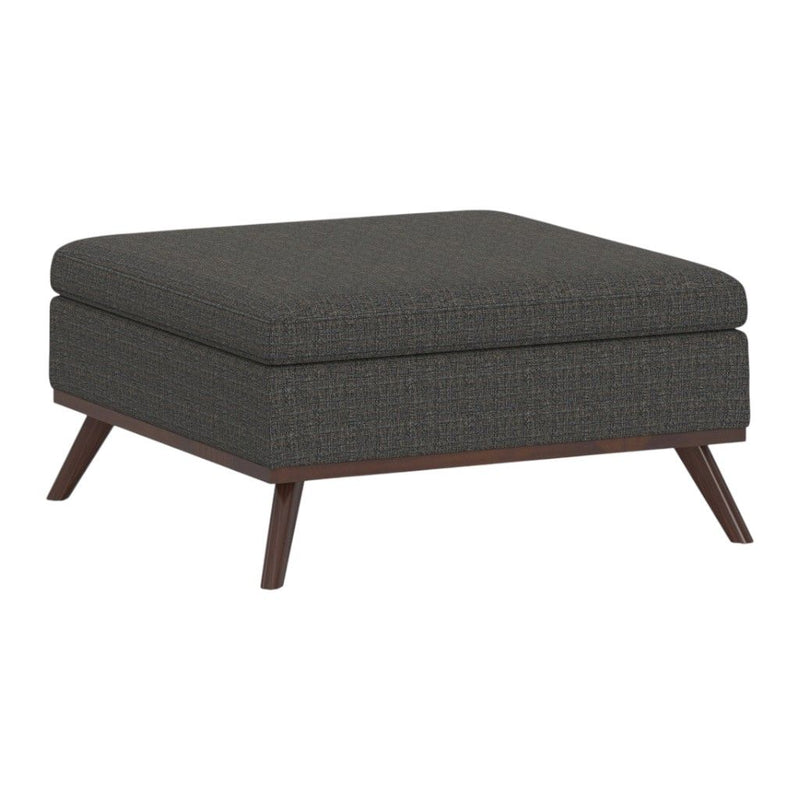 36" Ebony Fabric Cocktail Ottoman With Storage - Brown