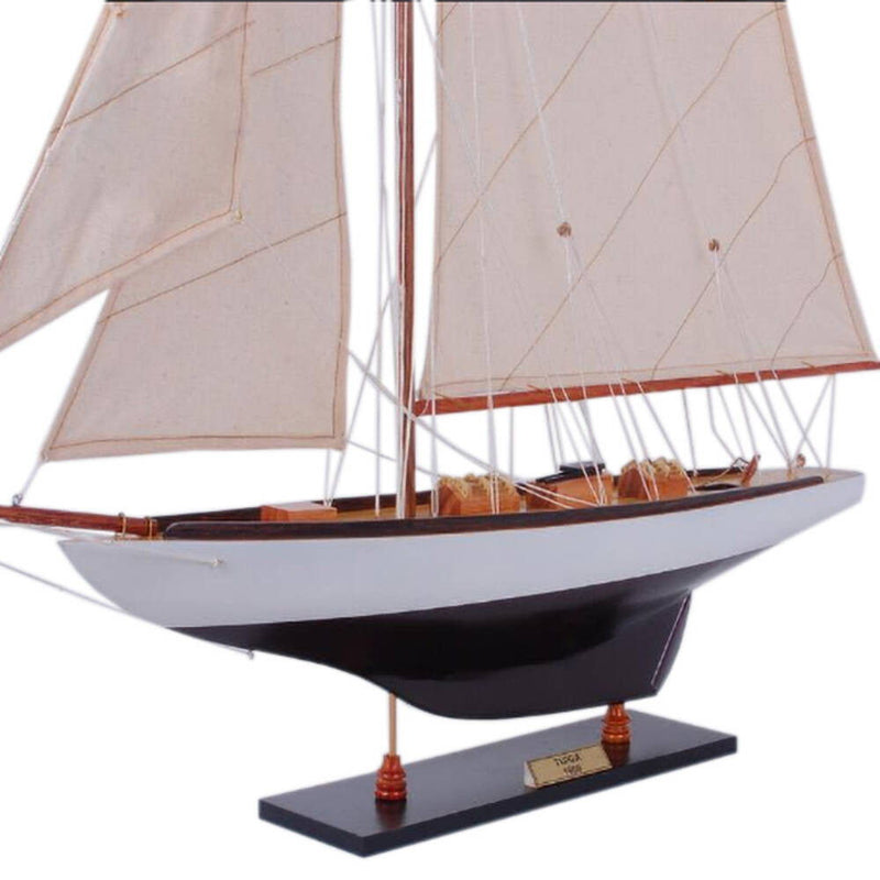 Hand Painted Model Boat (624670) - Dark Brown / Beige
