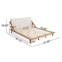 Load image into Gallery viewer, Okioki - Charleston Fabric Upholstered Acacia Wood Bed
