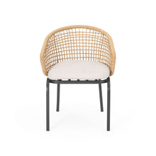 Load image into Gallery viewer, Outdoor Wicker Chair With Powder Coated Iron Legs
