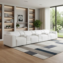 Load image into Gallery viewer, Top Grain Leather Reclining Metal USB Sofa (720425) - White
