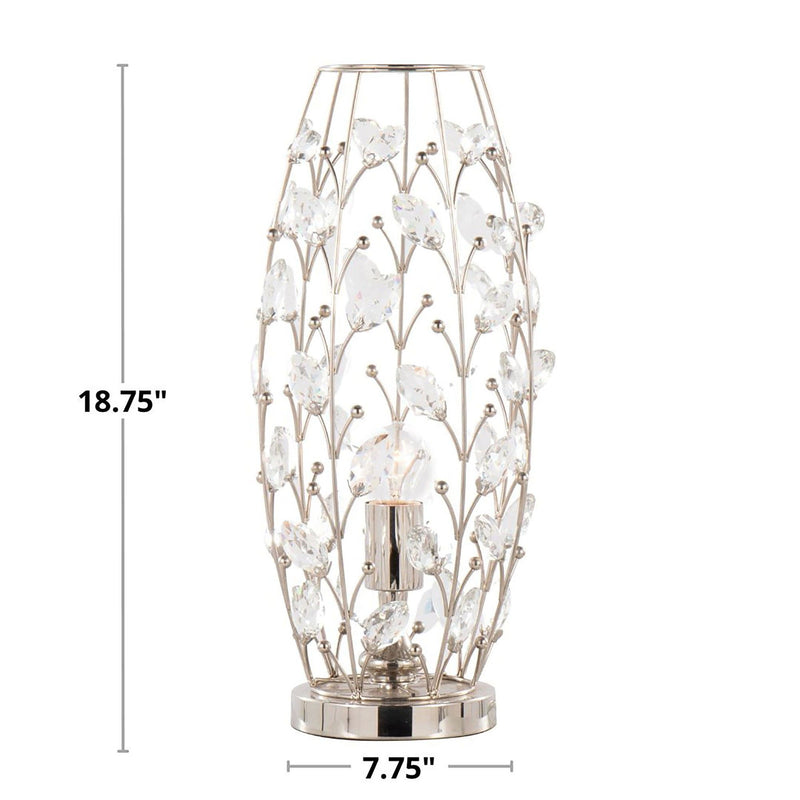 Crystal - Buds Contemporary Uplight Lamp - Polished Nickel / Clear Crystal