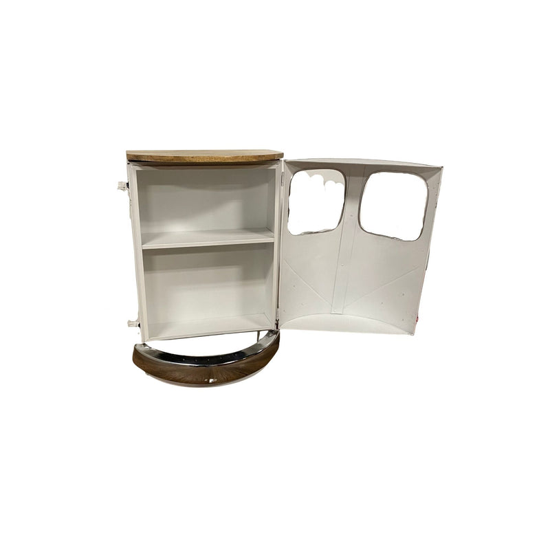 Solid Wood End Table With Two Shelves - White And Brown