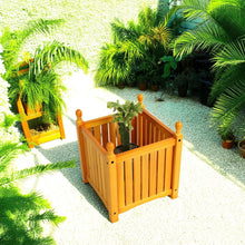 Load image into Gallery viewer, Square Outdoor Flower And Herb Pot - Teak

