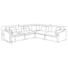 Load image into Gallery viewer, Greeley - 5 Piece Upholstered Modular Sectional Sofa - Ivory
