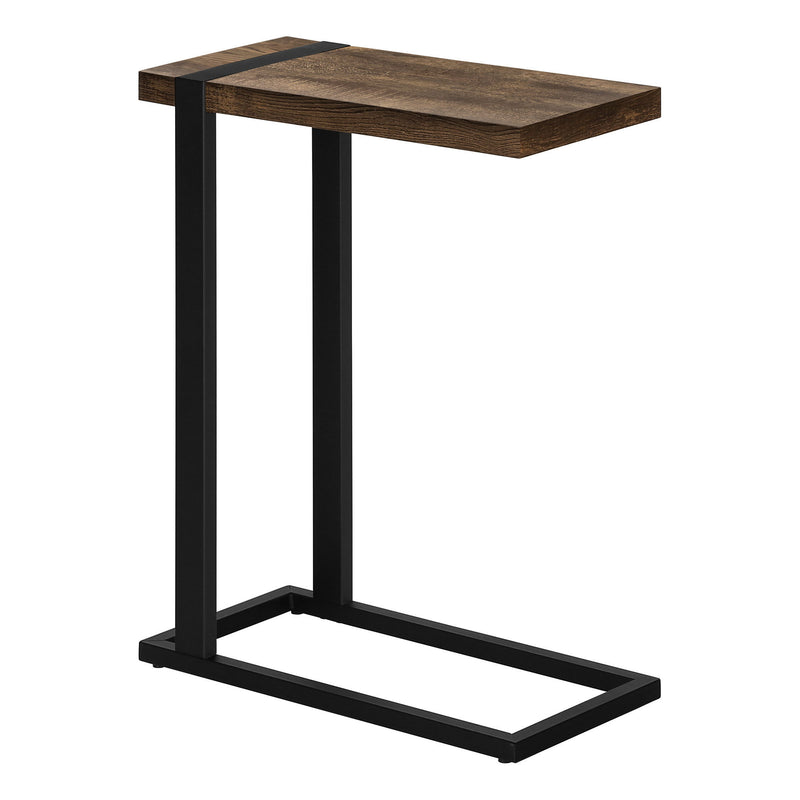 Distressed Wood And Metal End Table - Brown / Black