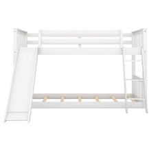 Load image into Gallery viewer, Twin over Twin Bunk Bed with Convertible Slide and Ladder, White
