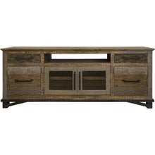 Load image into Gallery viewer, Wood Cabinet Enclosed Storage, Distressed TV Stand - Brown
