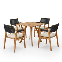 Load image into Gallery viewer, Outdoor Rustic Patio Acacia Bistro Set With Cushions
