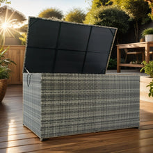 Load image into Gallery viewer, Outdoor Storage Box, Wicker Patio Deck Boxes With Lid, Outdoor Cushion Storage For Kids Toys, Pillows, Towel, Wicker
