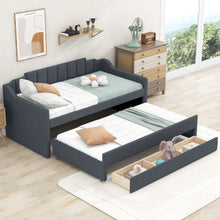 Load image into Gallery viewer, Upholstered Simple Design Daybed With Trundle And 3 Drawers
