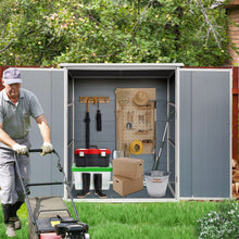 Load image into Gallery viewer, Outdoor Storage Shed Waterproof Resin Cabinet With Lockable Doors For Bikes And Patio Furniture - Gray
