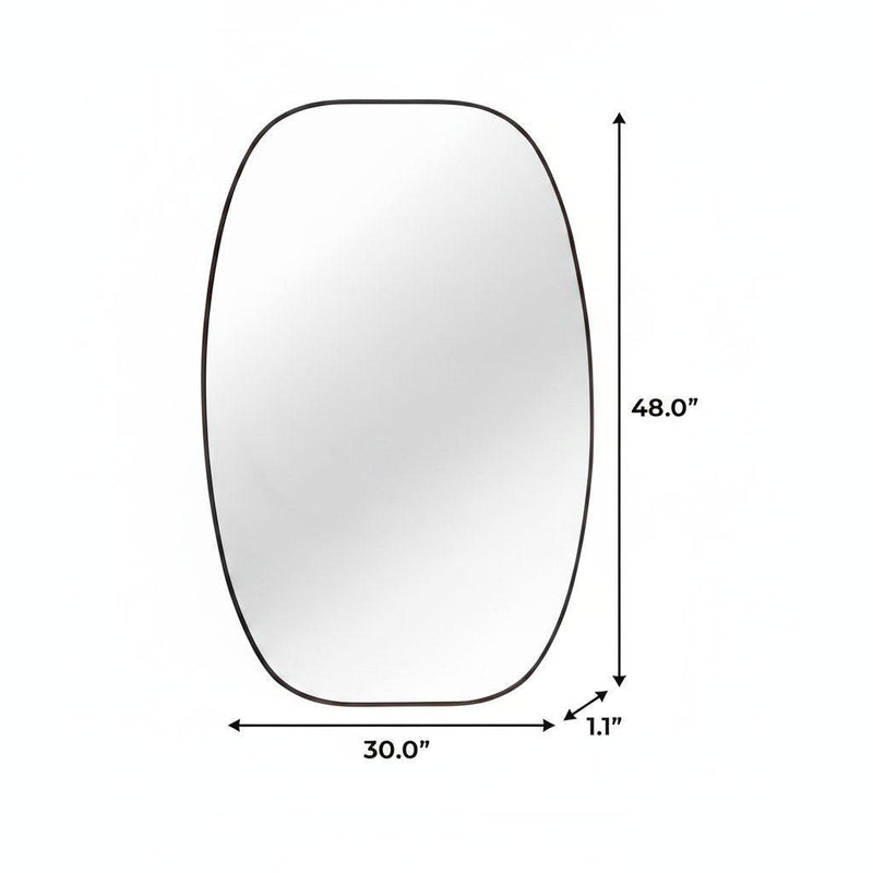 Aluminum Oval Framed Bathroom Vanity Mirror (756121) - Black