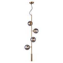 Load image into Gallery viewer, Shaded Four Light Metal Dimmable Ceiling Light With Clear Shades - Gold
