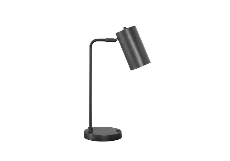 Metal Round USB Table Lamp With Gray Cylinder Shade - Gray