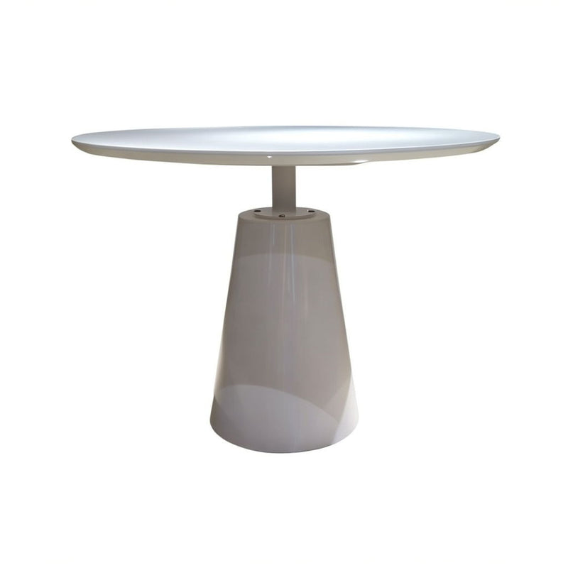 36" Metal Pedestal Base Round Top Dining Table - White