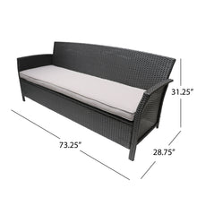 Load image into Gallery viewer, Thalassa - Outdoor 3 Seater Sofa With Water Resistant Cushion - Gray / Black
