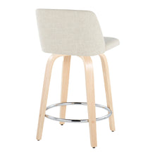 Load image into Gallery viewer, Toriano - Contemporary Fixed Height Counter Stool Swivel With Round Footrest (Set of 2)
