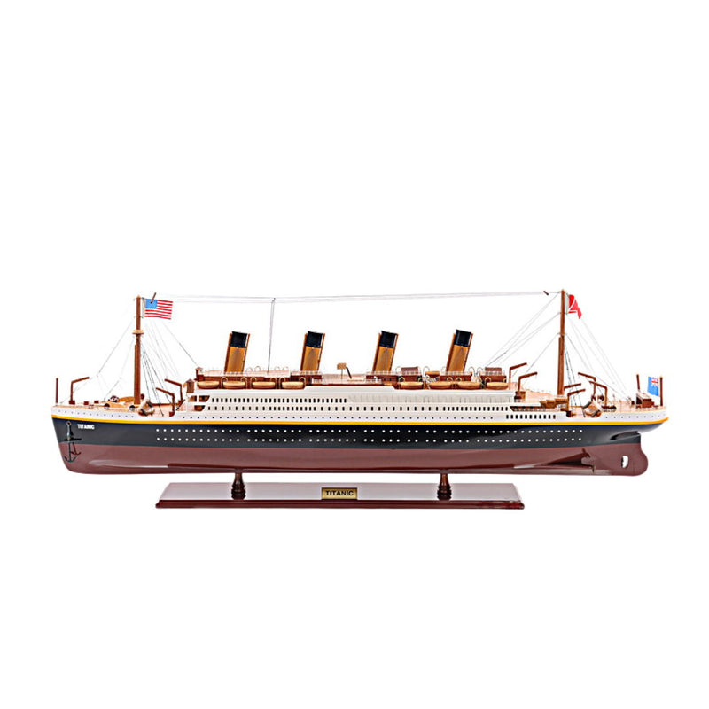1912 RMS Titanic Medium Boat Hand Painted Decorative Boat - Black / Red
