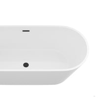 Load image into Gallery viewer, Gloss Freestanding Bathtub With Overflow &amp; Pop Up Drain, Stand Alone Soaking Tub
