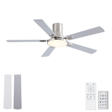 Load image into Gallery viewer, Flush Mount Ceiling Fans With LED Light And Remote Control, 5 Blades
