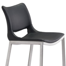 Load image into Gallery viewer, Steel Low Back Bar Height Bucket Shaped Seat Bar Chairs (Set of 2) - Black And Silver
