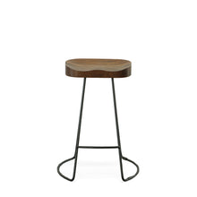 Load image into Gallery viewer, 25" Steel Backless Counter Height Bar Chairs (Set of 2) - Chestnut And Black
