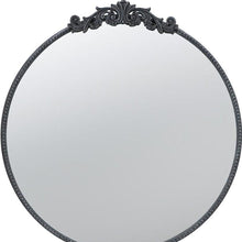 Load image into Gallery viewer, 32" Crowned Top Iron Framed Accent Mirror - Black
