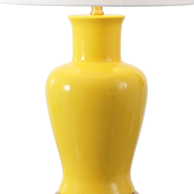 Urn Bedside Lamp With Empire Shade - Yellow