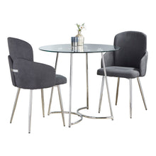Load image into Gallery viewer, Cece Dahlia - 3 Piece Contemporary Dining Set - Chrome / Clear / Gray
