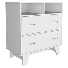 Load image into Gallery viewer, Two Drawer Dresser With Open Shelving - White
