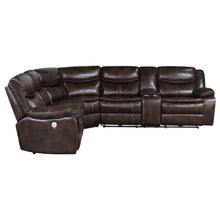 Load image into Gallery viewer, Mclean - Power Reclining Sectional Sofa With Storage Console - Dark Brown
