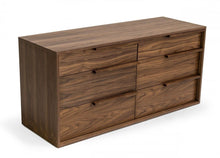 Load image into Gallery viewer, Six Drawer Double Dresser - Walnut / Brown
