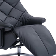 Load image into Gallery viewer, Tufted Genuine Leather Power Swivel Recliner (730545) - Black

