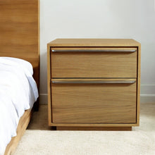 Load image into Gallery viewer, 24" Solid And Manufactured Wood Two Drawer Nightstand - Natural

